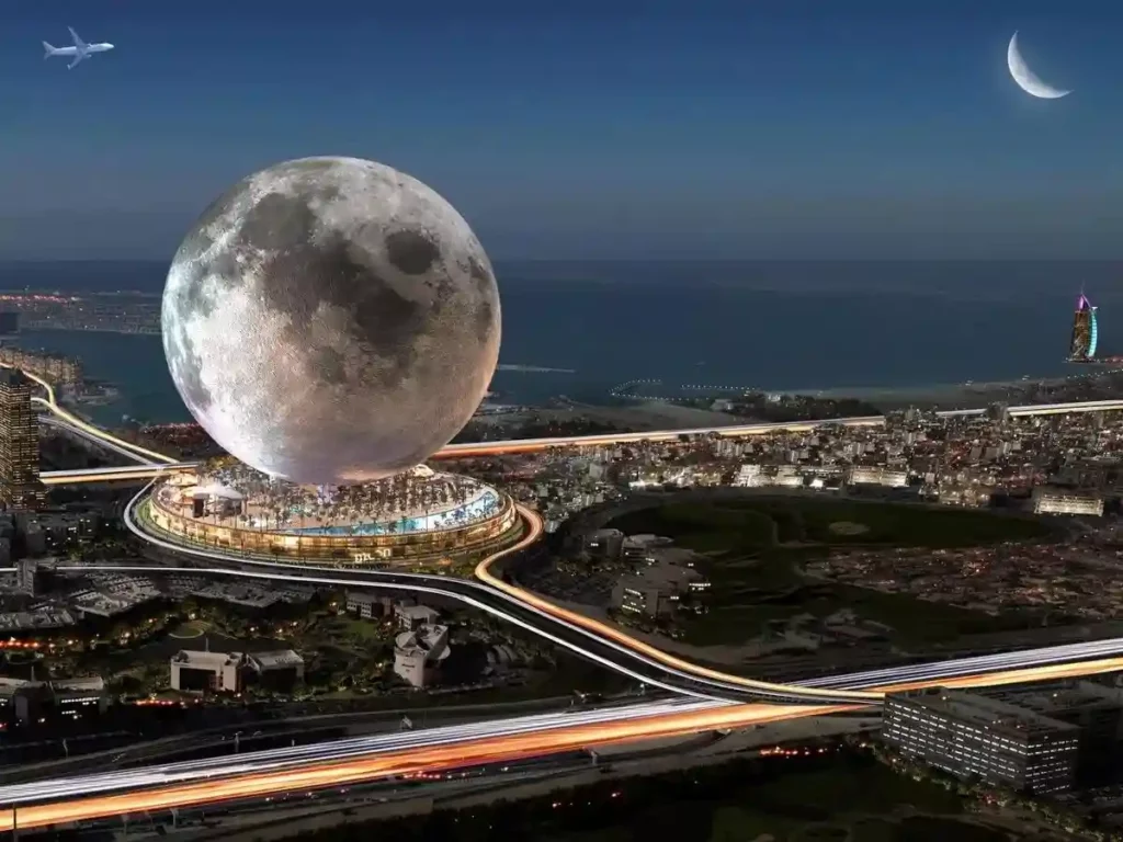 Moon à Dubaï : Un hôtel sphérique en forme de lune artificielle géante
