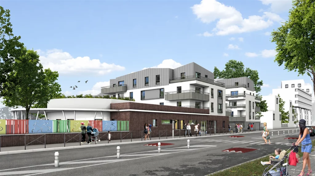 Ensemble de 36 logements et crèche à Champigny-sur-Marne, perspective