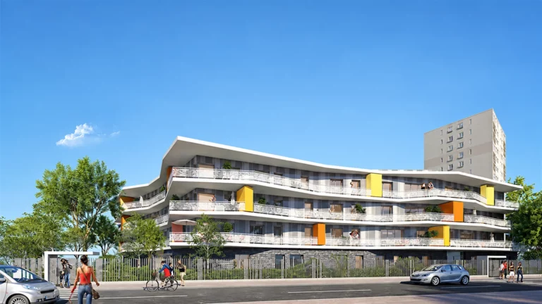 Immeuble de 40 logements aux balcons filants à Tremblay-en-France, perspective