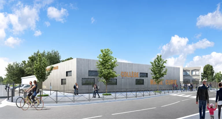 Collège Marie Curie aux Lilas, perspective de l’extension