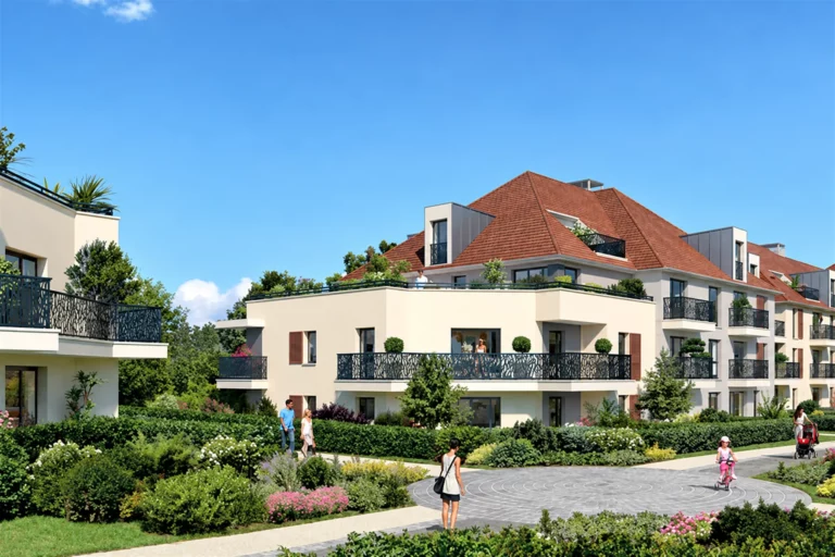 Résidence Villa Verde à Plaisir, bâtiments de logements et jardin