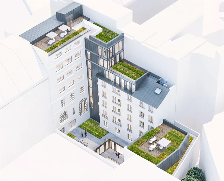 Maquette 3D de la restructuration de l’immeuble de bureaux rue de Magdebourg